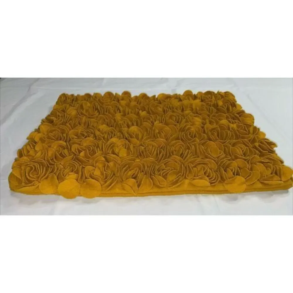 Pottery Barn Dorm Pillows‎ Textured Floral Golden Yellow 15.5x12